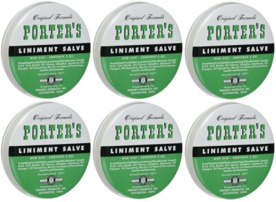 6 Pack Orginal Formula Porter's Liniment Salve 2 Oz cuts burns | eBay