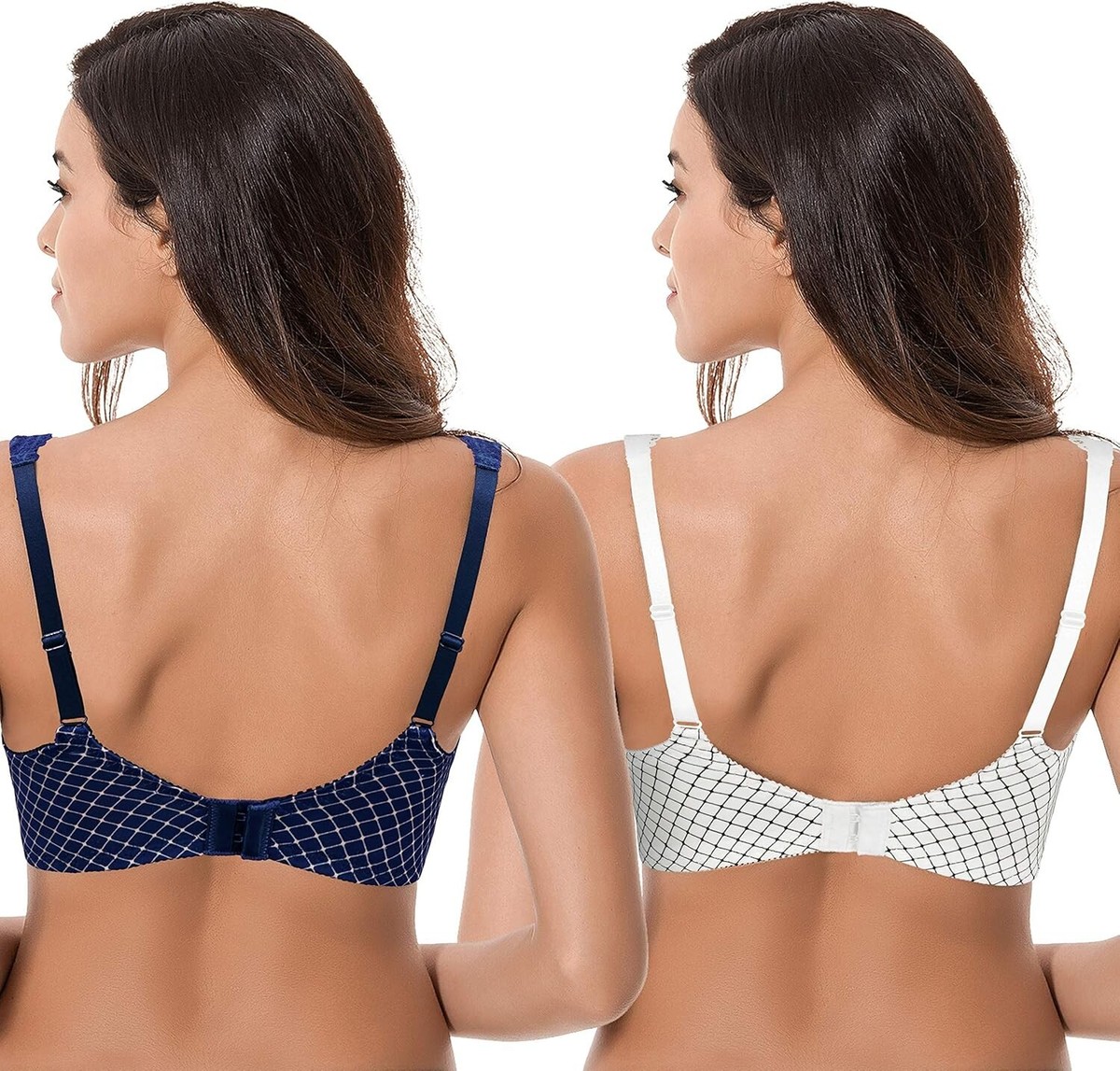 Comfy & Supportive Minimizer Bra For Women - Unlined, Underwire & Lace Design - 2 Pack In Gray/Nude