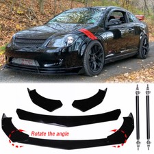Glossy Black Front Bumper Lip Splitter Strut Rods For Chevrolet Cobalt Ss Lt Ls