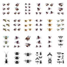 24X Bee Temporary Tattoo Sticker Waterproof Yellow Insect Cartoon Kids Children