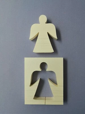 STYROART Stampo per colata in cemento "ANGELO GABRIEL" 9x3 cm stampo monouso da provare e praticare