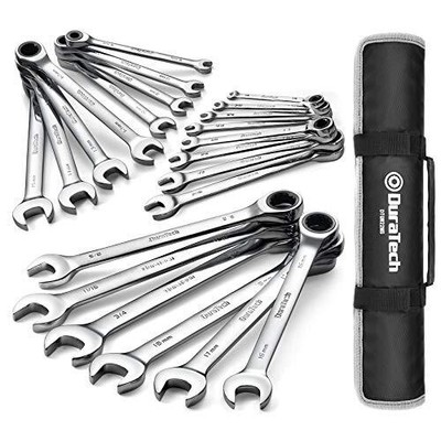 DURATECH Ratcheting Wrench Set Combination Wrench Set, SAE & Metric 22-piece