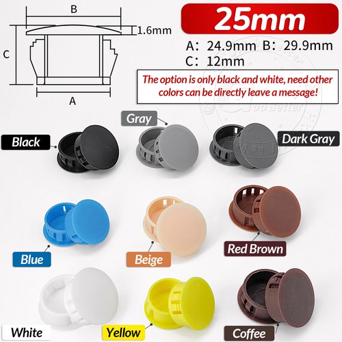 Hole Plugs Plastic Blanking Masking Finishing Inserts / Black or White 5-60 mm - Picture 20 of 32