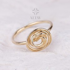 14K Gold Rose Ring, Wrapped Wire Rose Ring, Statement Band, Stackable Ring, Gold