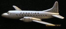 FRONTIER AIRLINES CV-580 CONVAIR PEWTER LAPEL HAT PIN WING GIFT MADE IN USA WOW!
