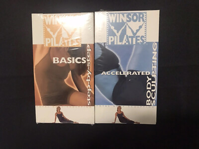VTG set (2) VHS WINDSOR PILATES Basic Total/Accelerated Total Body Sculpting NEW