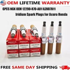 6pcs Genuine OEM NGK Iridium Spark Plugs 12290-R70-A01 ILZKR7B11 For Accord 3.5L