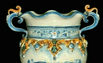 CEAR Keramikvase Aus Caltagirone, Handgemacht In Sizilien, 20 Cm Durchmesser, 25 Cm Höhe