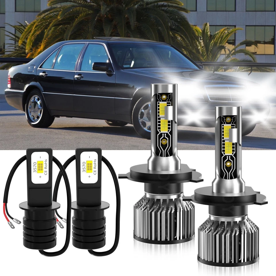 Faro delantero LED alto/bajo blanco para Mercedes-Benz 400SEL 1993 Foto 2 de 4