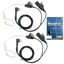 Acoustic Tube Earpiece Surveillance Kit PTT w/ Kevlar Enforcement Radio Headset