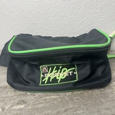 Vintage HIP POCKET 90s Fanny Pack Adjustable Blk Green Strip Waist Bag