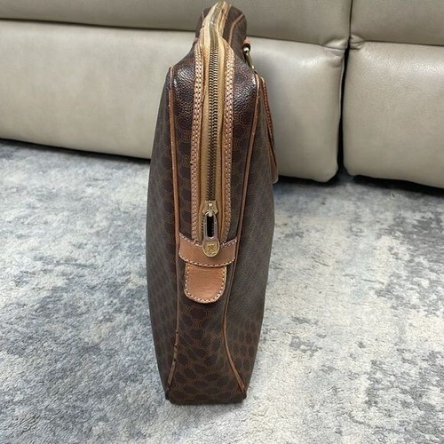 Celine Brown Macadam Briefcase Business Laptop Bag Top Handle - Picture 5 of 16