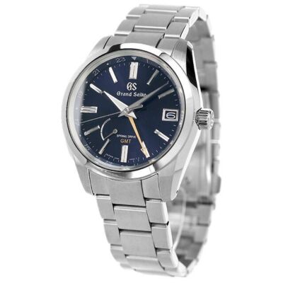 GRAND SEIKO SBGE281 Black Midnight Spring Drive GMT Watch Men New