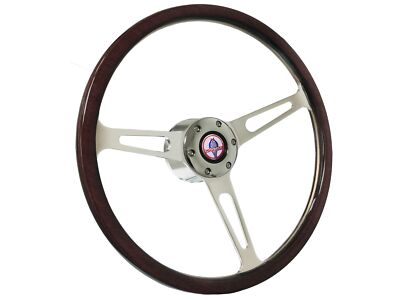 1965-67 Ford Mustang 6-Bolt Espresso Wood Shelby Steering Wheel Kit, AC Cobra