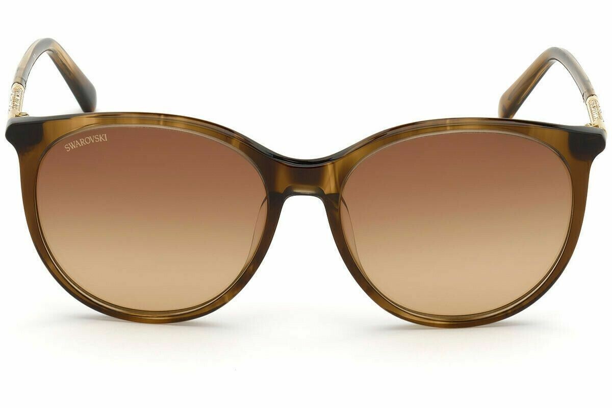 Swarovski SK0293H Womens Round Plastic Sunglass 47F Light Brown 57-16 Brn Grad Swarovski SK6003 XL (57 - 16) with Grey lenses and Brown  main image 4