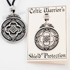 CELTIC WARRIOR SHIELD Pendant Necklace Warrior's Magic Circles of Protection