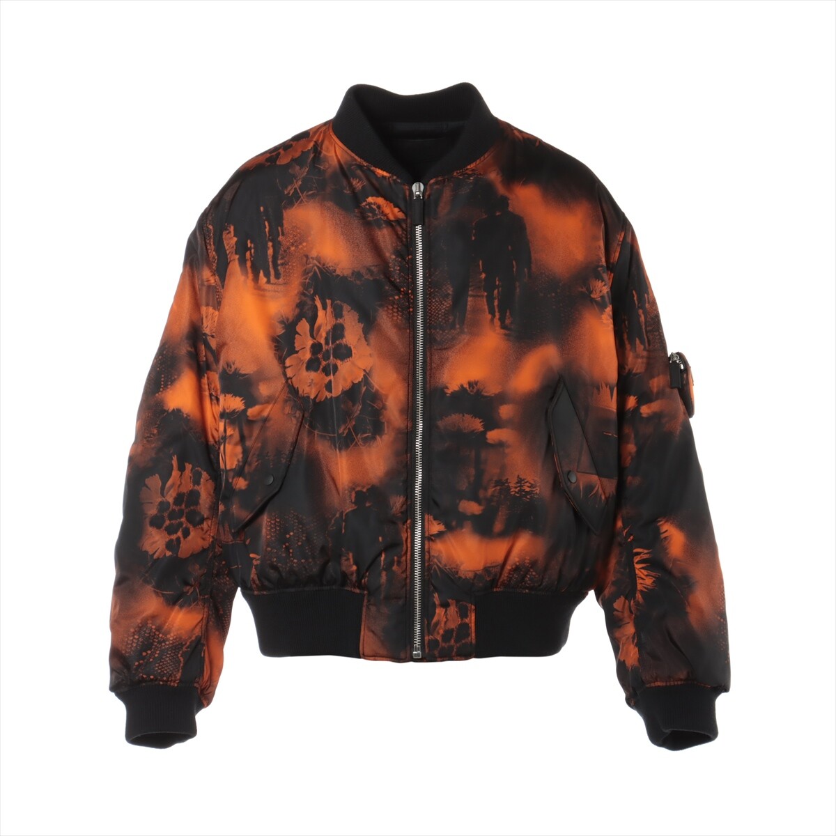 Prada 22AW Nylon Blouson L Men's Black x orange SGB903 RE Prada 22AW Nylon Blouson L Men's Black x orange SGB903 RE