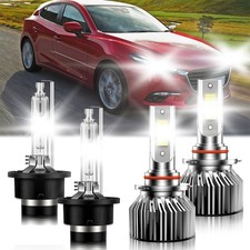 Led Hid Headlight High Low Beam Bulbs Kit Super Bright For Mazda 3 2004-2009