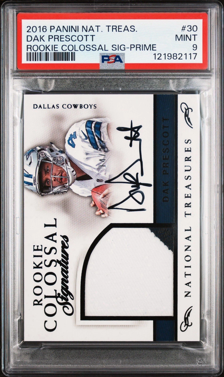 Dak Prescott Panini National Treasures Rookie Colossal Signatures #30 Prime