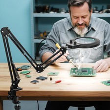 Versatile Magnifying Glass with LED Light: 12X  30X, Adjusts for Crafting Needs