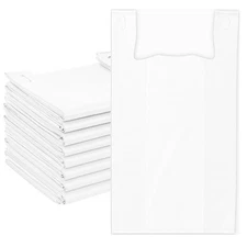 White Unprinted HDPE T-Shirt Bags - 1000 Units - 1/6 BBL 11.5"X6"X21" -13 mic...