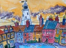 Original Watercolour Painting Southwold Lighthouse View No 3 Ann Marie Whitton