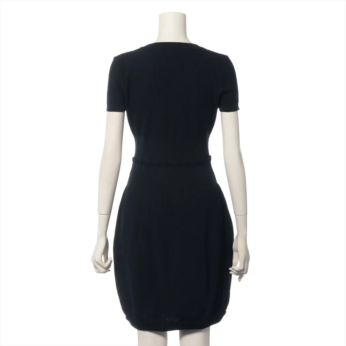 Chanel Coco Mark 09P Cotton Knit dress 38 Ladies' Navy Blue  P35348K02048 thumbnail 2