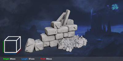 Antike Ruinen - Low Wall Corner Fantasy Town Stück, Verliese und Drachen 