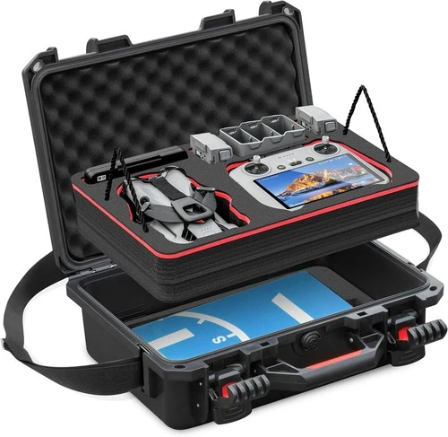Dual Layer IP67 Drone Hard Case for DJI Mini 5 Pro/4 Pro/3 Organized Storage
