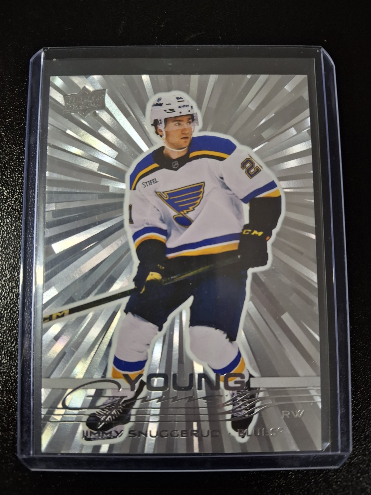 2025 Upper Deck Series 1 Outburst Silver #207 Jimmy Snuggerud Young Guns RC