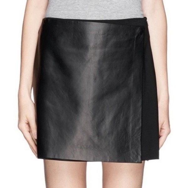Women Theory Skirt Black Leather 36 / S / 44