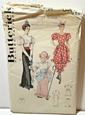 Butterick 6342 Gay Nineties Dress/Leg-o'mutton Sleeves Bathing Suit BoPeep Sz6/8