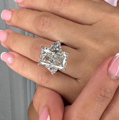 Radiant Cut Diamant Ring E F VVS2 IGI Lab Grown 11 Karat 14 Karat Weißgold