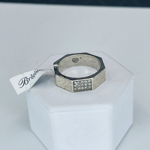 Brighton Meridian Zenith Ring Silber gehämmert pave Kristall Band Statement Größe 9 - Bild 2 von 9