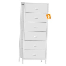 Tall Dresser for Bedroom,Vertical 11.5"D x 16"W x 39.6"H 6 Drawers White