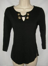 MICHAEL KORS Black Sz Medium Casual Wear Soft Stretchy Logo Tee Shirt