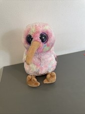 Kiwi Beanie Boo Pink Colorful Bird Ty 9 Inch Stuffed Animal Toy with Tag 2018