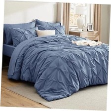 Size Comforter Set Slate Blue - Bed in a Bag Bedding Set King 24 - Slate Blue