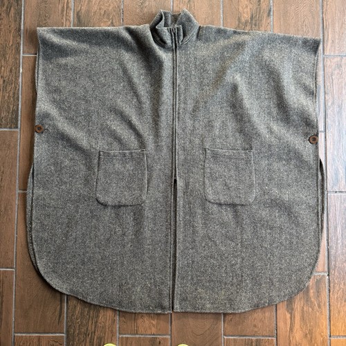 Bemidji Woolen Mills Vintage Tweed Wool Cloak Coat Cape Steampunk Academia O/S - Picture 2 of 10