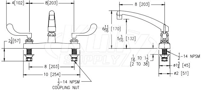 NEW - LOT OF 23!!! Zurn Z871G4-XL AquaSpec 8" Swing Faucet with 2.2 gpm Pressure - Image 2 of 2