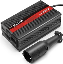 48 Volt 6 Amp Golf Cart Battery Charger with 3-Pin Leaf Plug Compatible with