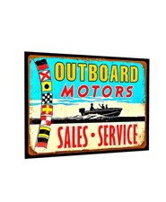 Evinrude Utombordare Motors Sticker Sign, Vintage Replica Boating Fishing 4 Sizes