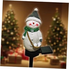  Resin Solar Lights - Outdoor Waterproof Christmas Garden Stake Lights Snowman