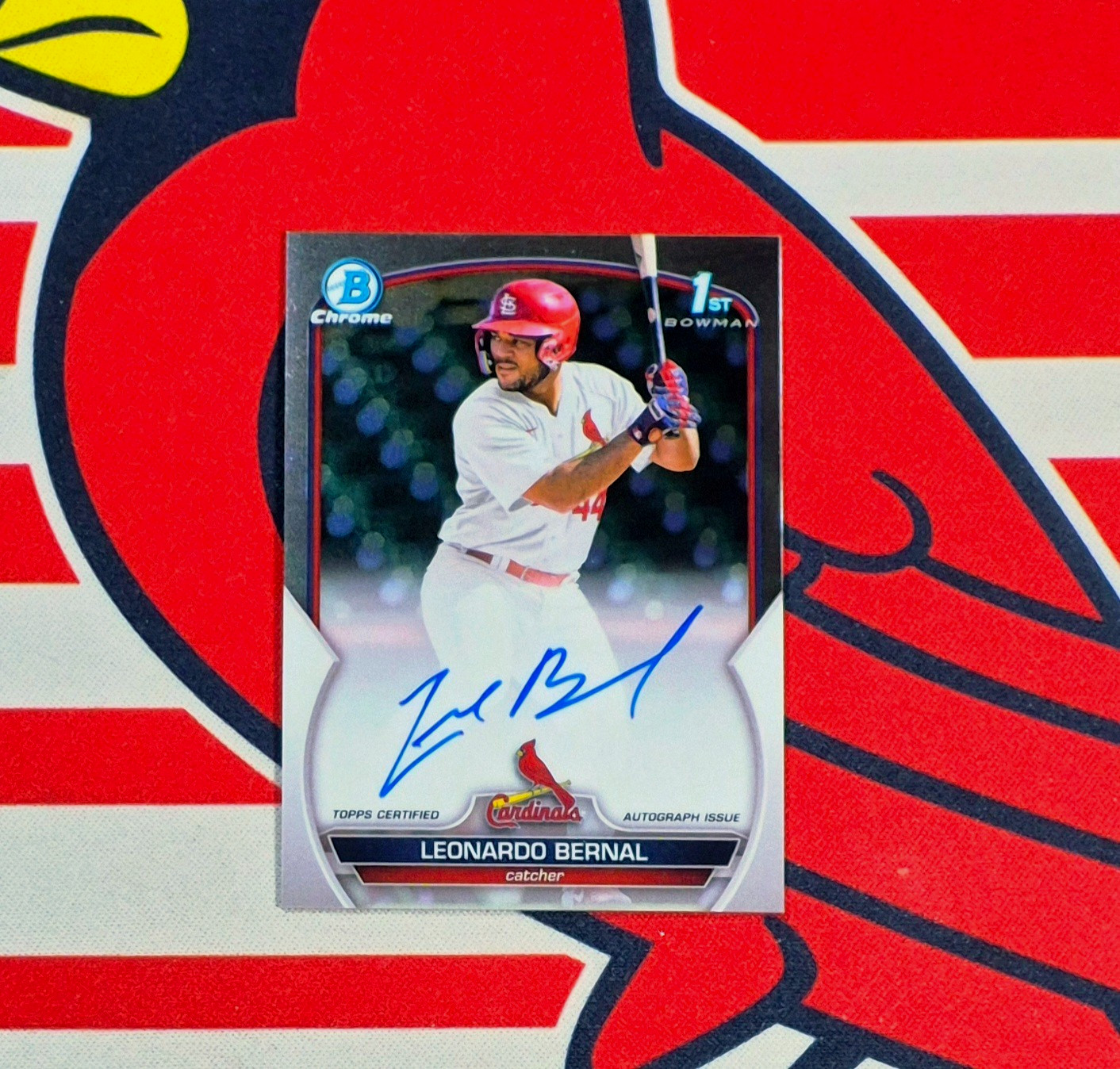 🔥 2023 Bowman Chrome 1st Leonardo Bernal On Card Rookie Autograph RC AUTO 🔥