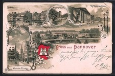 Lithograph Hanover, Beguinenthurm, Royal. Herrenhausen Palace, Schmi