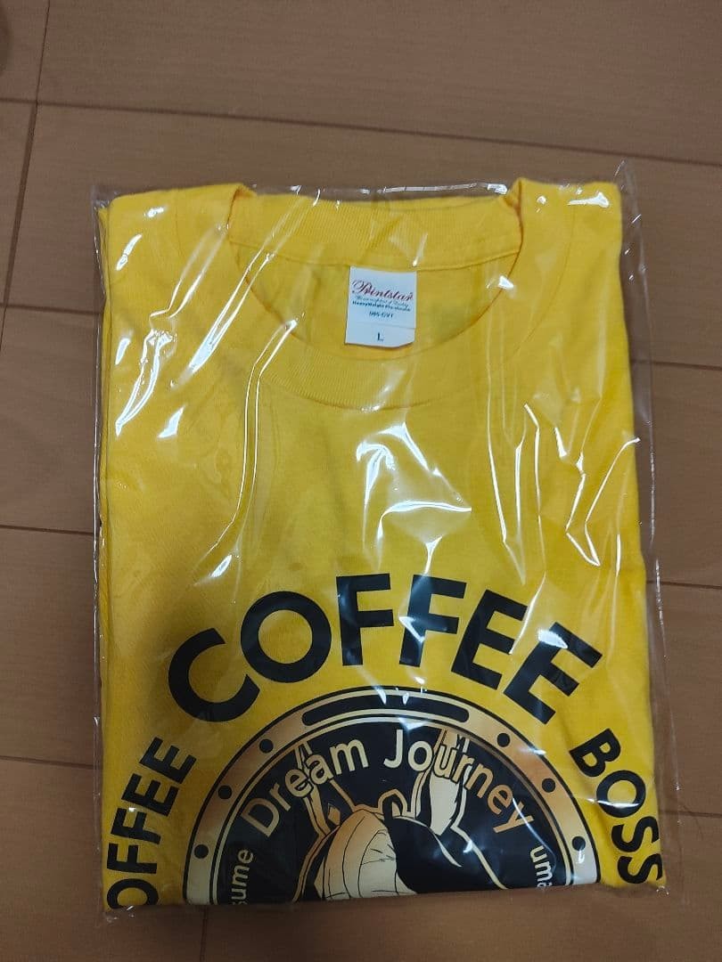 COFFEE BOSS Tシャツ Lサイズ イエロー COFFEE BOSS T-shirt L size Dream Journey Umamusume collaboration