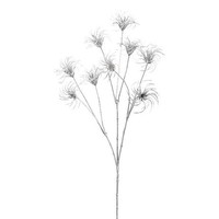 artplants Deko Clematis Samenstand Harway, Metallic-Silber, 70Cm, Ø7Cm