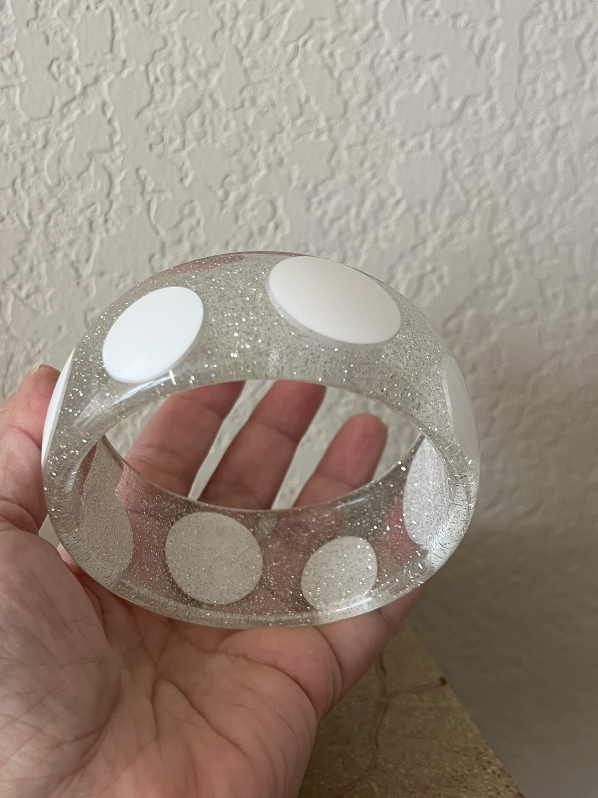 vintage clear TRANSLUCENT LUCITE bangle bracelet … - image 5