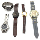 LOT OF FIVE MIXED WRIST WATCHES FOR PARTS OR REPAIR ARMITRON BONSPEED — photo 1