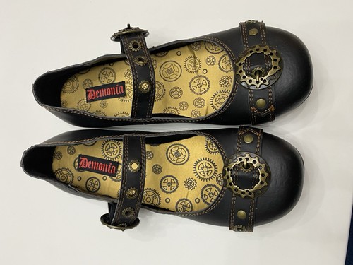 Pleaser Demonia Skull Buckle Mary Jane Ballet Flats Shoes Adult Women Daisy 09 - Imagen 3 de 10